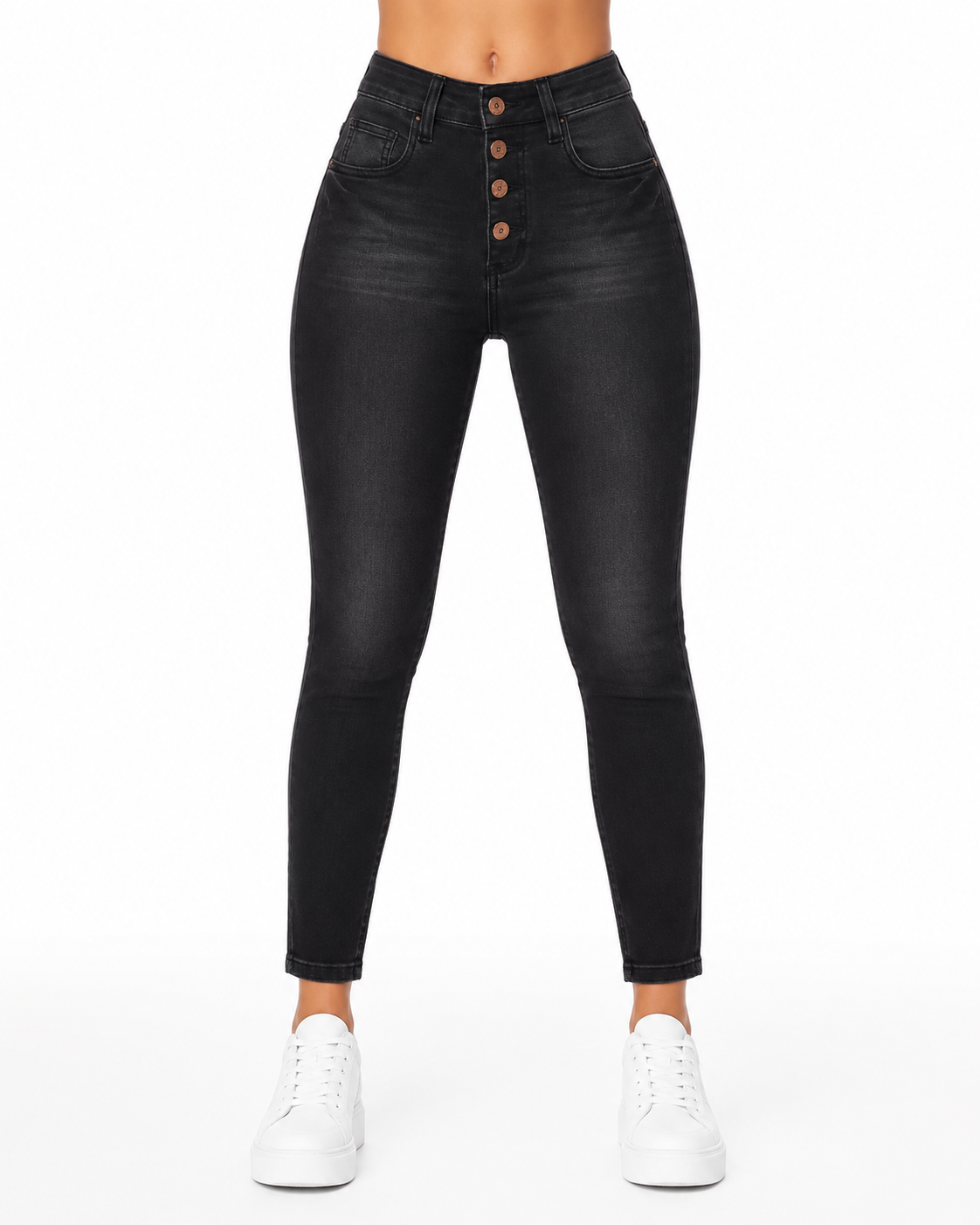 SKINNY NEGRO CLASICO BOTONES