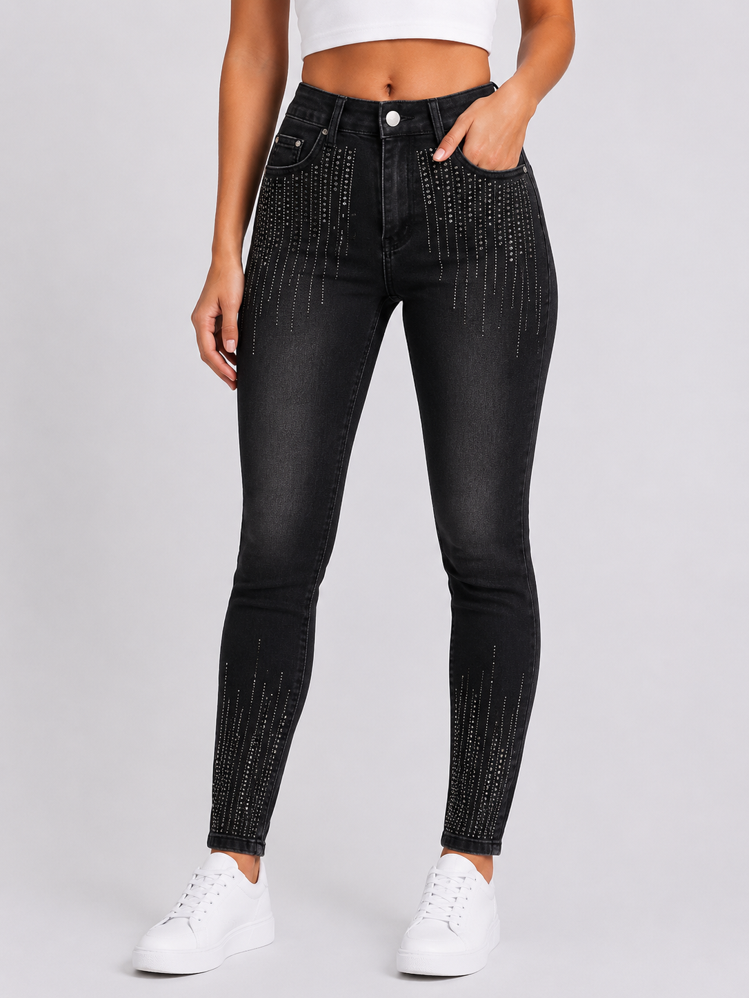 SKINNY NEGRO PEDRERIA A254N-2A-2