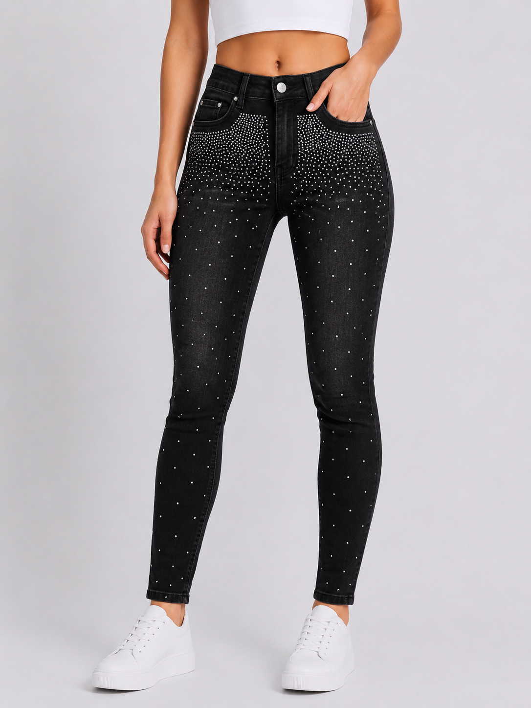 SKINNY NEGRO PEDRERIA A254N-2A-2